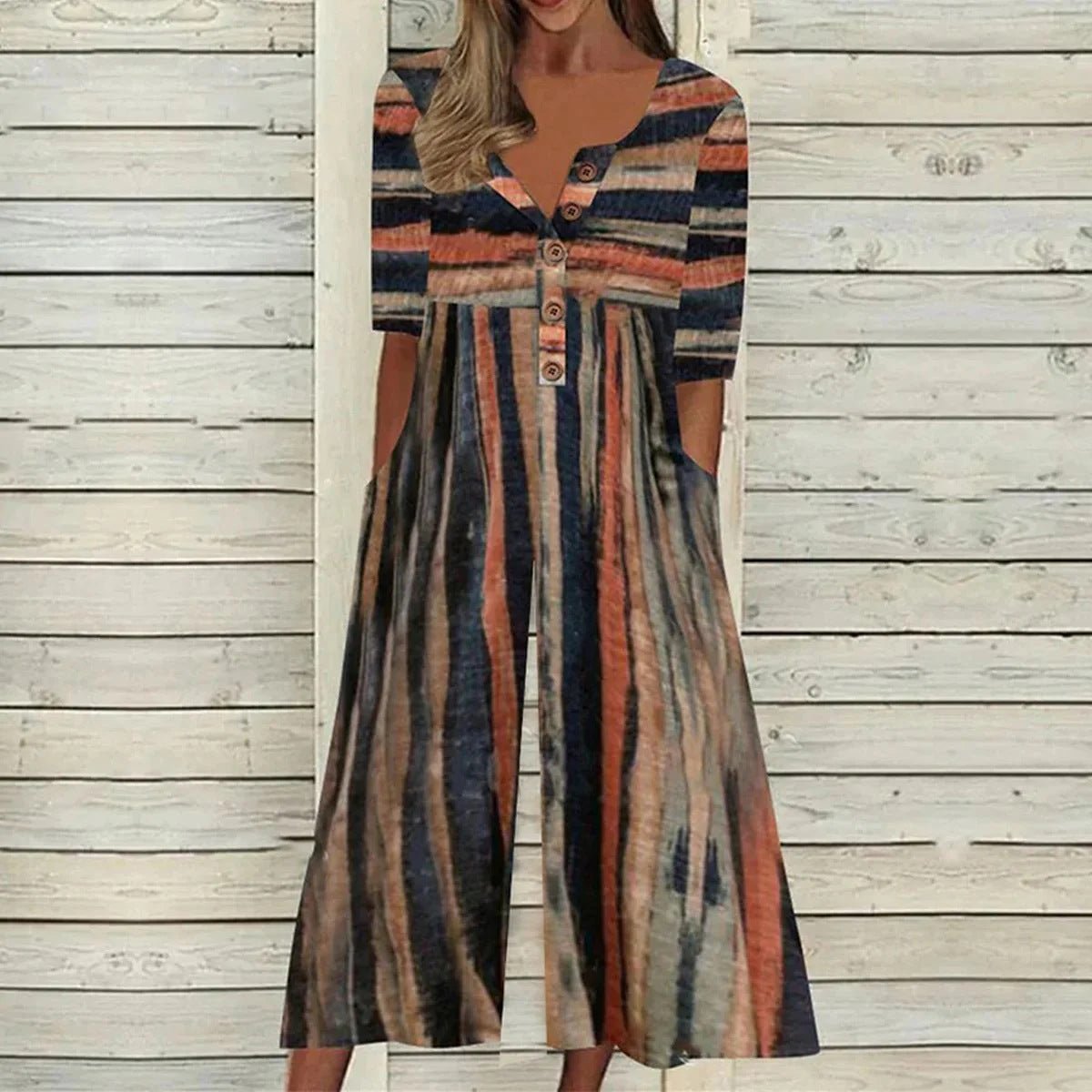 Women's Leaf Print Jumpsuit V-Neck Short Sleeve Wide Leg