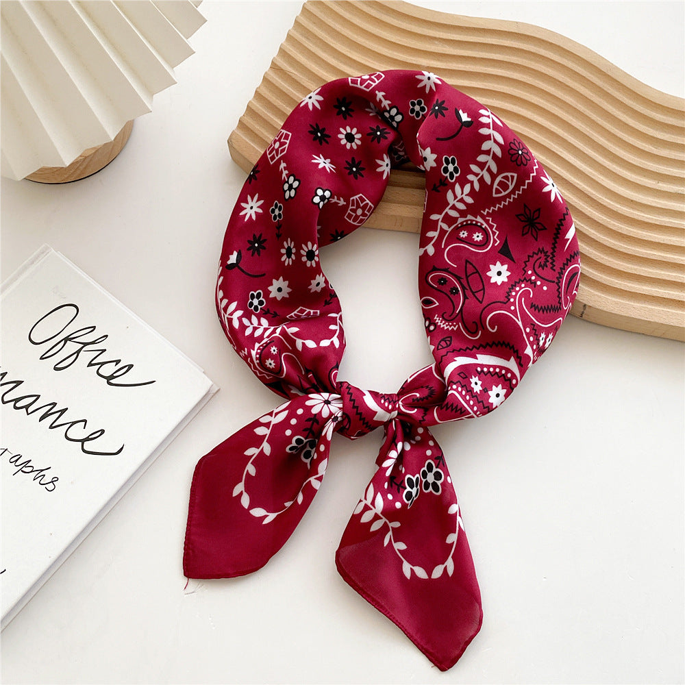 Women Satin Scarf Printed