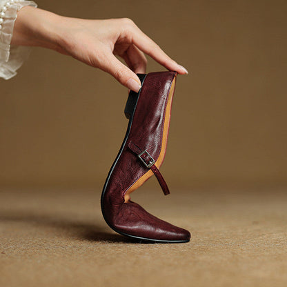 Women's Pointed Toe Mules Single Strap Buckle Black