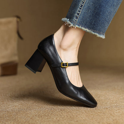 Lenara Genuine Leather Heels