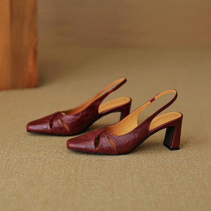 Marlet Genuine Leather Slingbacks