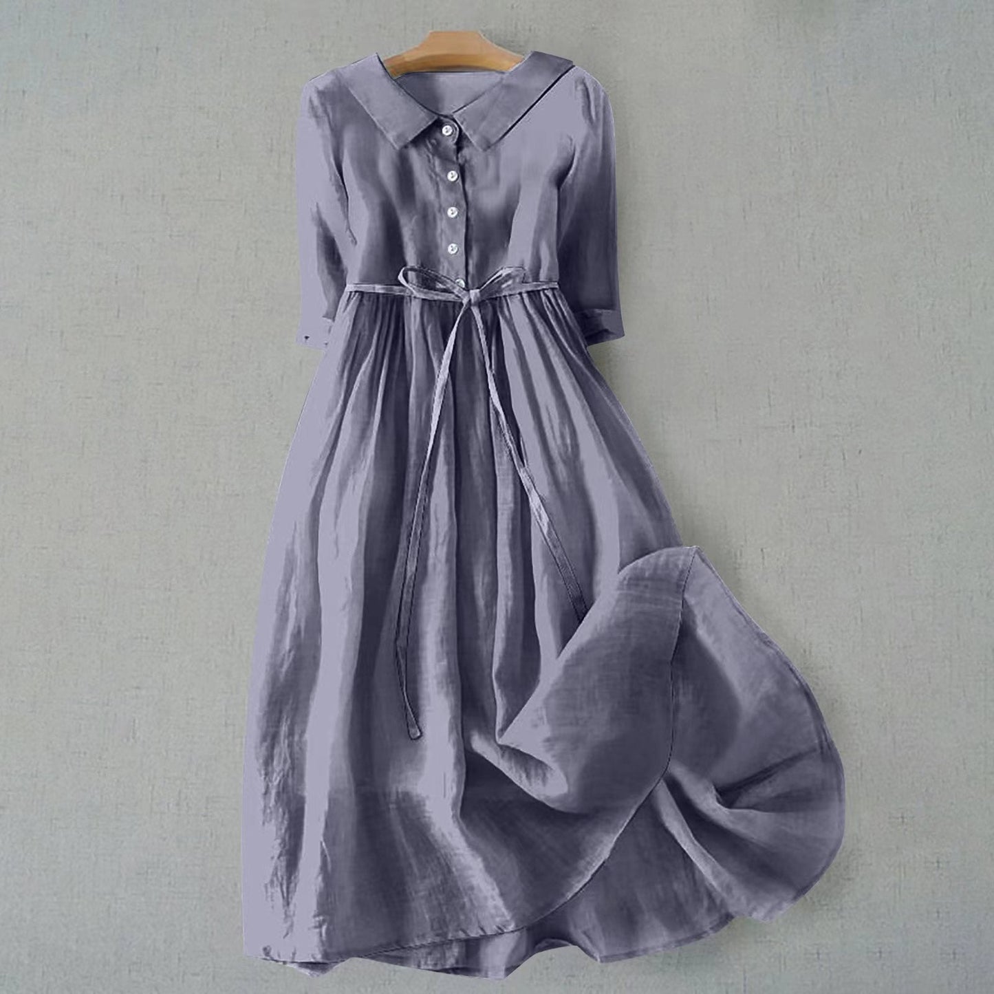 Women's Midi Dress Tie Waist