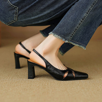 Marlet Genuine Leather Slingbacks
