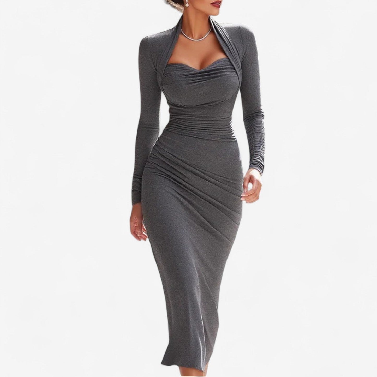 Women's Fitted Long Dress - Fashinoza