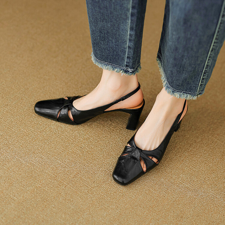 Marlet Genuine Leather Slingbacks
