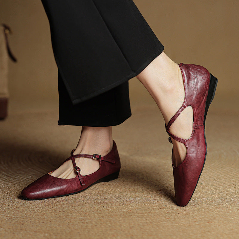 Eclan Genuine Leather Flats