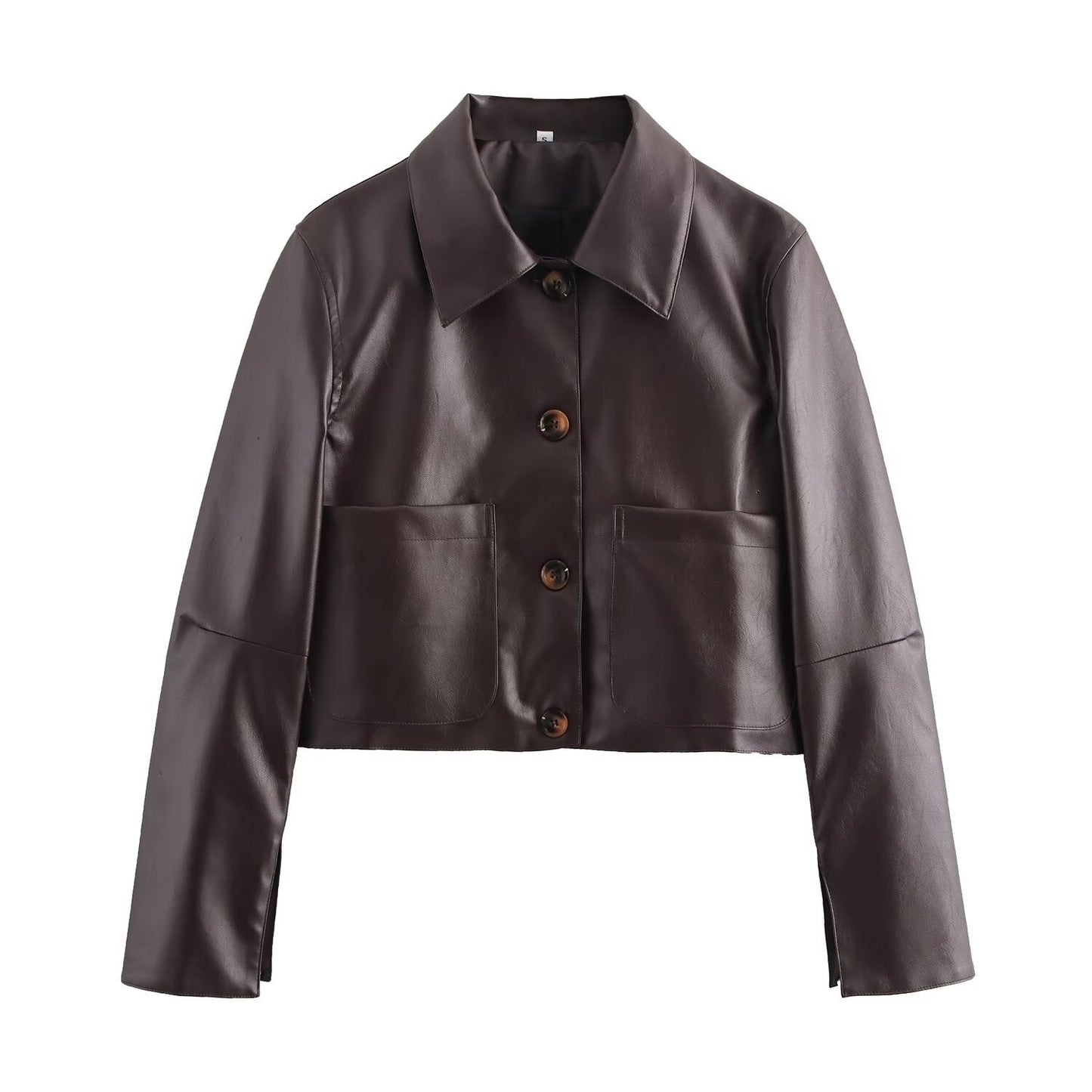 Men's Leather Jacket Plain Brown