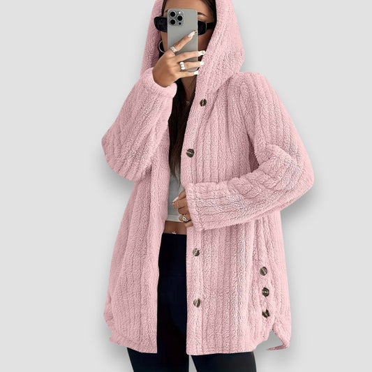 Women's Hooded Cable Knit Cardigan - Fashinoza