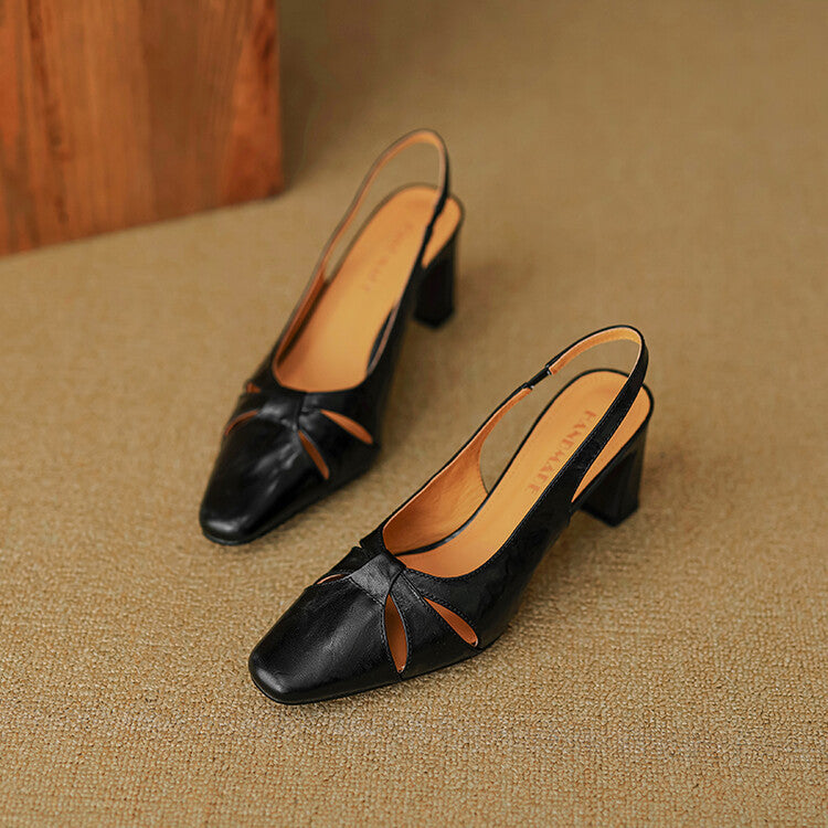 Marlet Genuine Leather Slingbacks