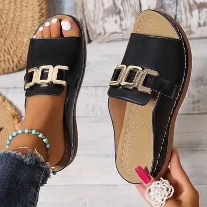 Women's Cushioned Wedge Sandals Open Toe - Fashinoza
