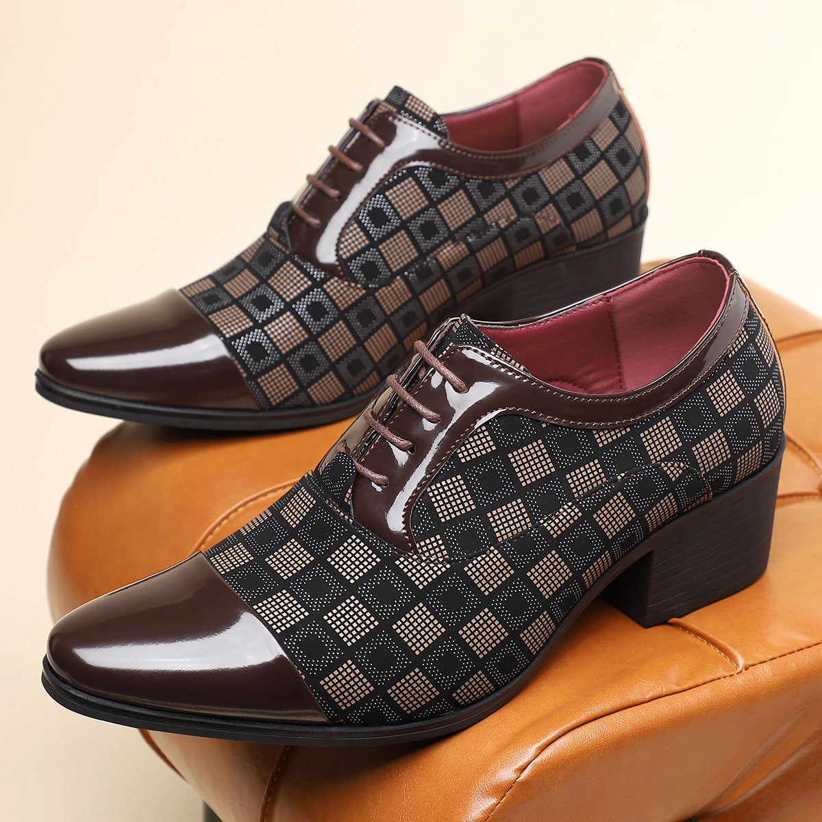 Men's Lifted Heel Oxfords - 
Fashinoza