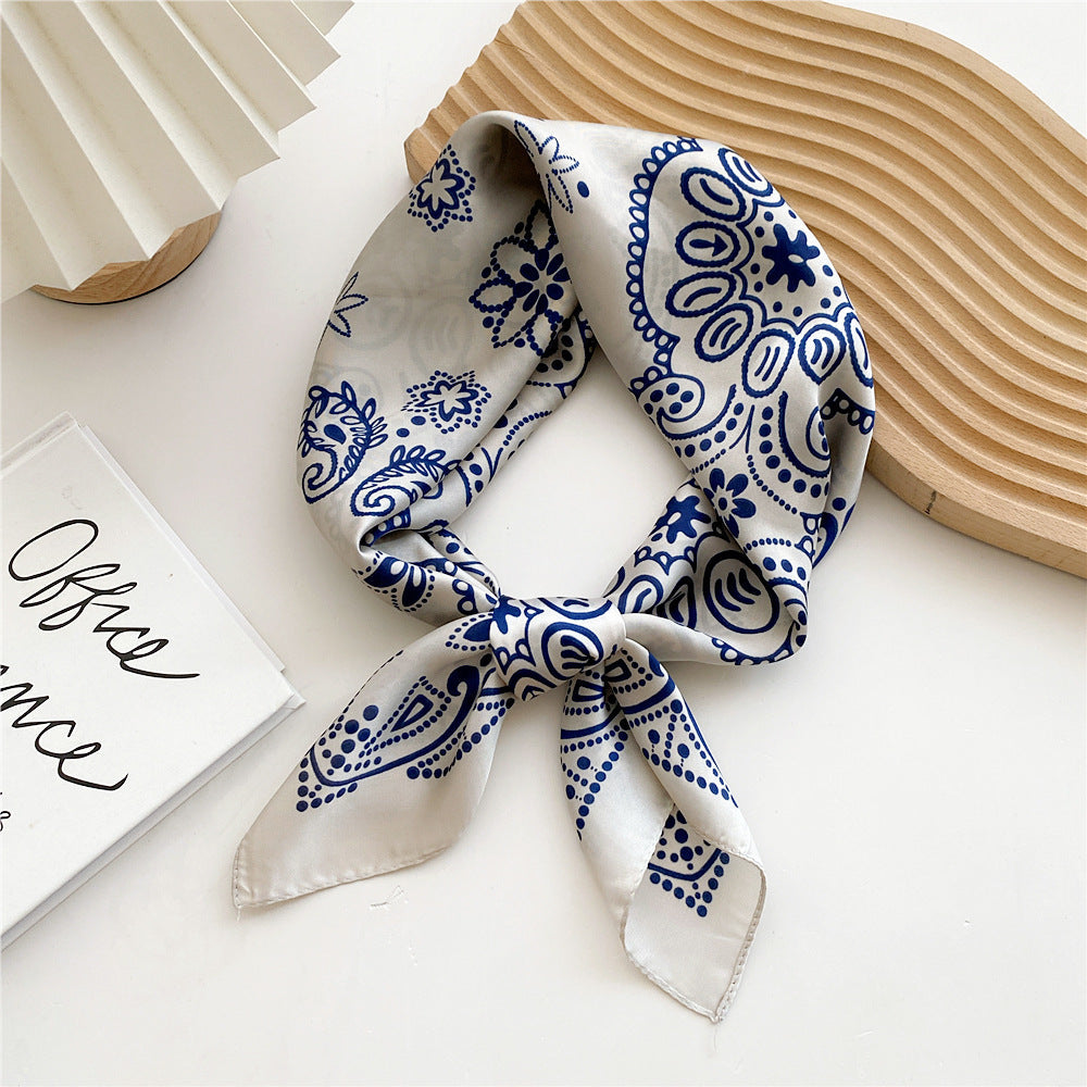Women Satin Scarf Printed
