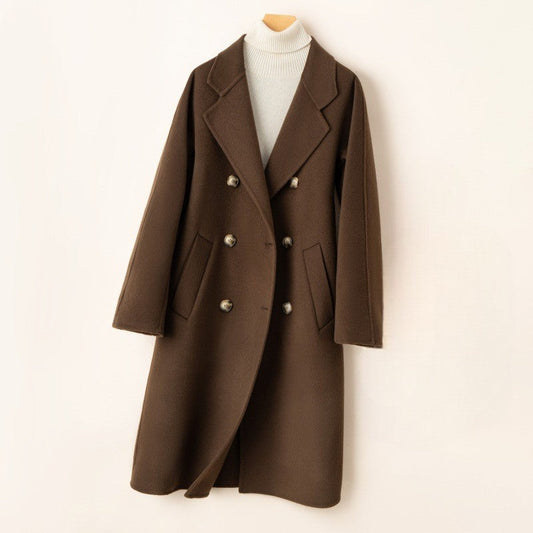 Women's Wool Mary Jane Style Coat - 
Fashinoza