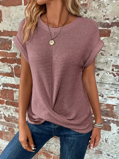 Women's Short Sleeve Textured Knit