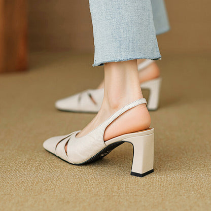 Marlet Genuine Leather Slingbacks