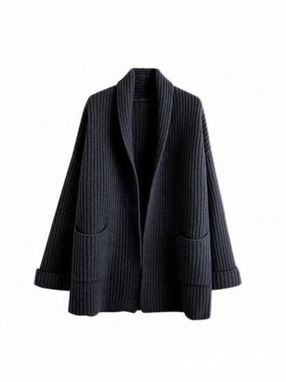 Women's Wool Blend Cardigan Long Sleeve V-Neck Oversized