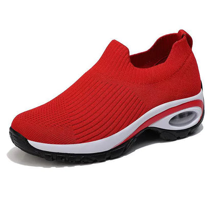 Women's Slip-On Sneakers Breathable Knit Air Cushion Sole