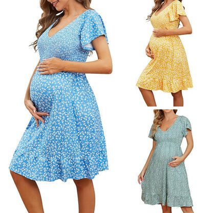 Women's Maternity Empire Waist Dress Spring