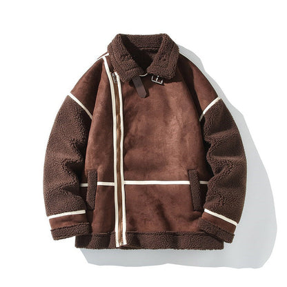 Men's Sherpa Aviator Leather Jacket - 
Fashinoza