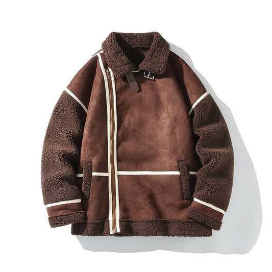 Men's Sherpa Aviator Leather Jacket - 
Fashinoza