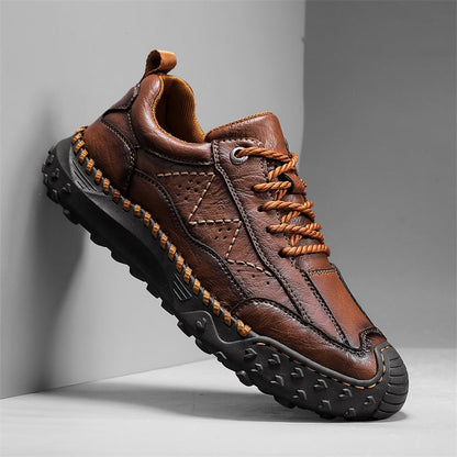 Men's Leather Trail Sneakers - 
Fashinoza