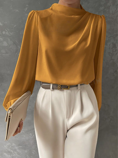 Emma | Women Spring High Neck Long Sleeve Blouse Top