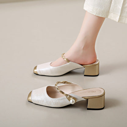 Melina Genuine Leather Mules