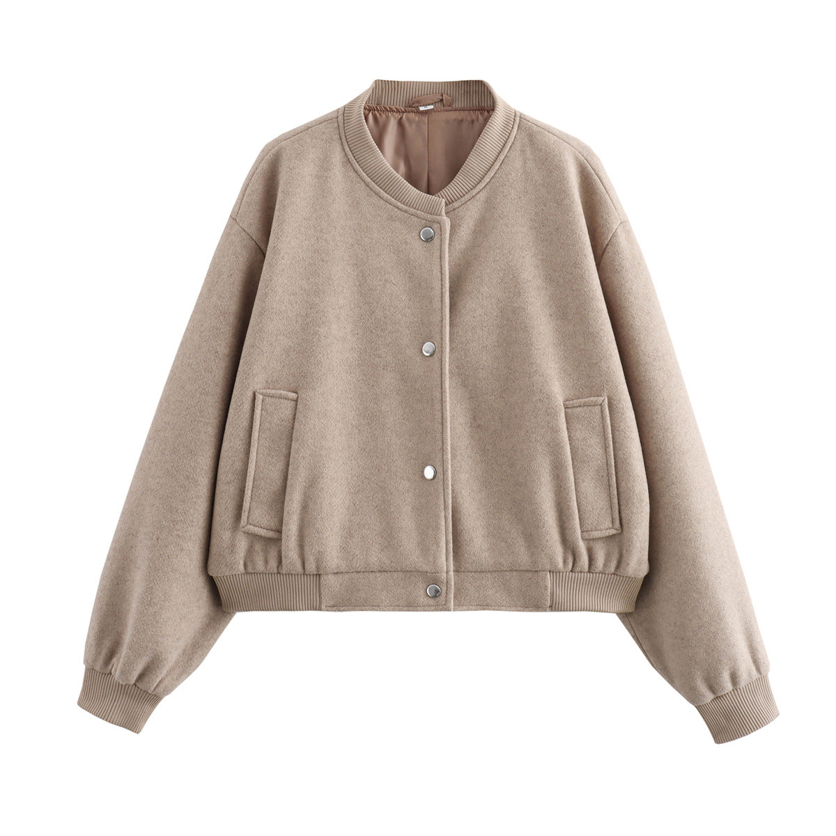 Pilot Jacket Ribbed Stand-Up Collar