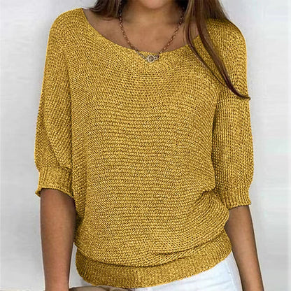 Women's Batwing Sweater Ribbed Trim
