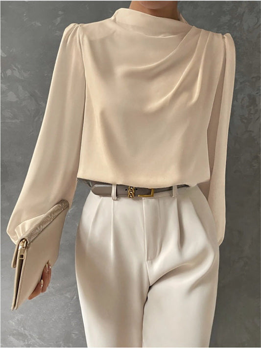 Emma | Women Spring High Neck Long Sleeve Blouse Top