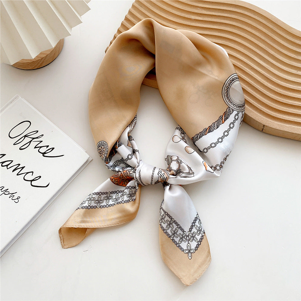 Women's Satin Printed Scarf - Fashinoza