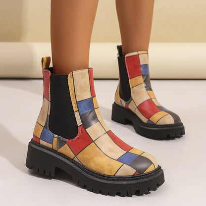 Allegra Women's Geometric Chelsea Boots - 
Fashinoza