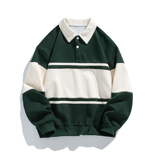 Cotton Polo Sweatshirt - 
Fashinoza