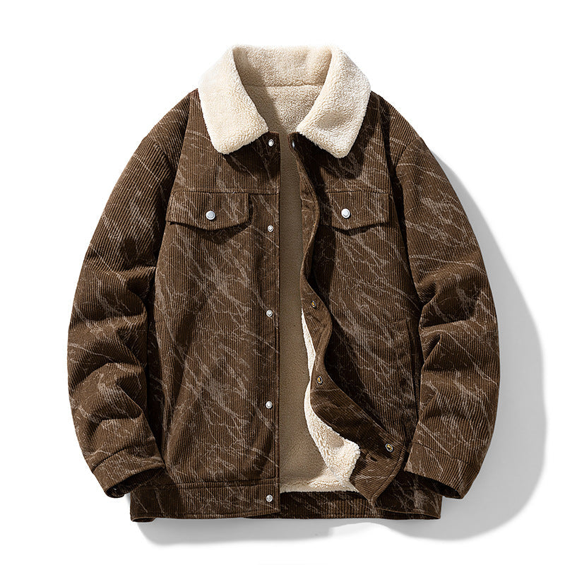 Carson Men's Corduroy Sherpa Jacket - 
Fashinoza