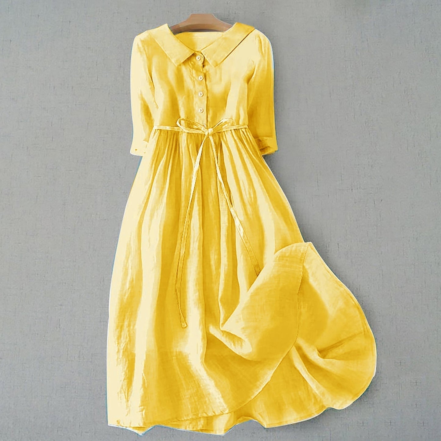 Women's Midi Dress Tie Waist