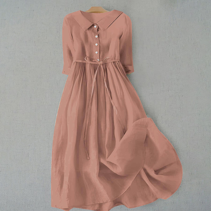 Women's Midi Dress Tie Waist