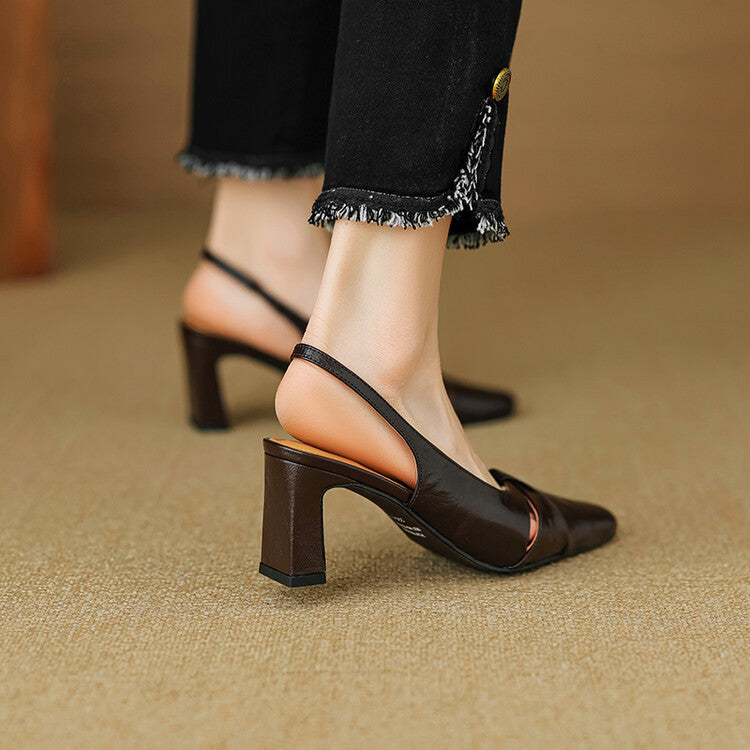 Marlet Genuine Leather Slingbacks