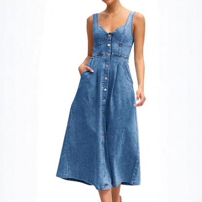 Women's Denim Dress Sleeveless
