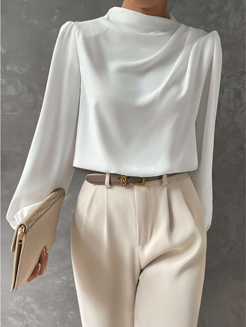 Emma | Women Spring High Neck Long Sleeve Blouse Top