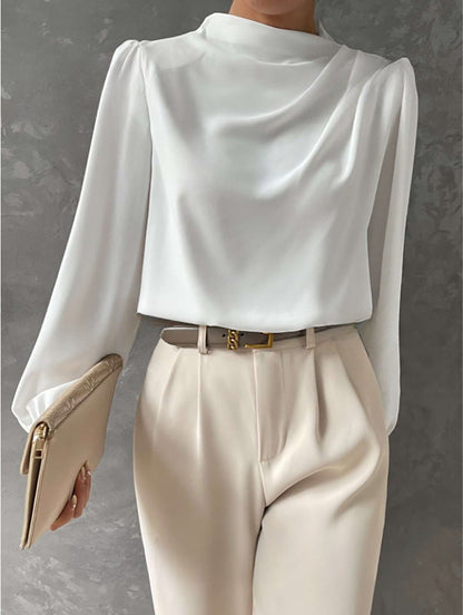 Emma | Women Spring High Neck Long Sleeve Blouse Top