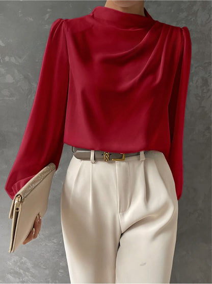 Emma | Women Spring High Neck Long Sleeve Blouse Top