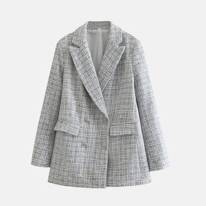 Women's Tweed Blazer Timeless Elegant - Fashinoza