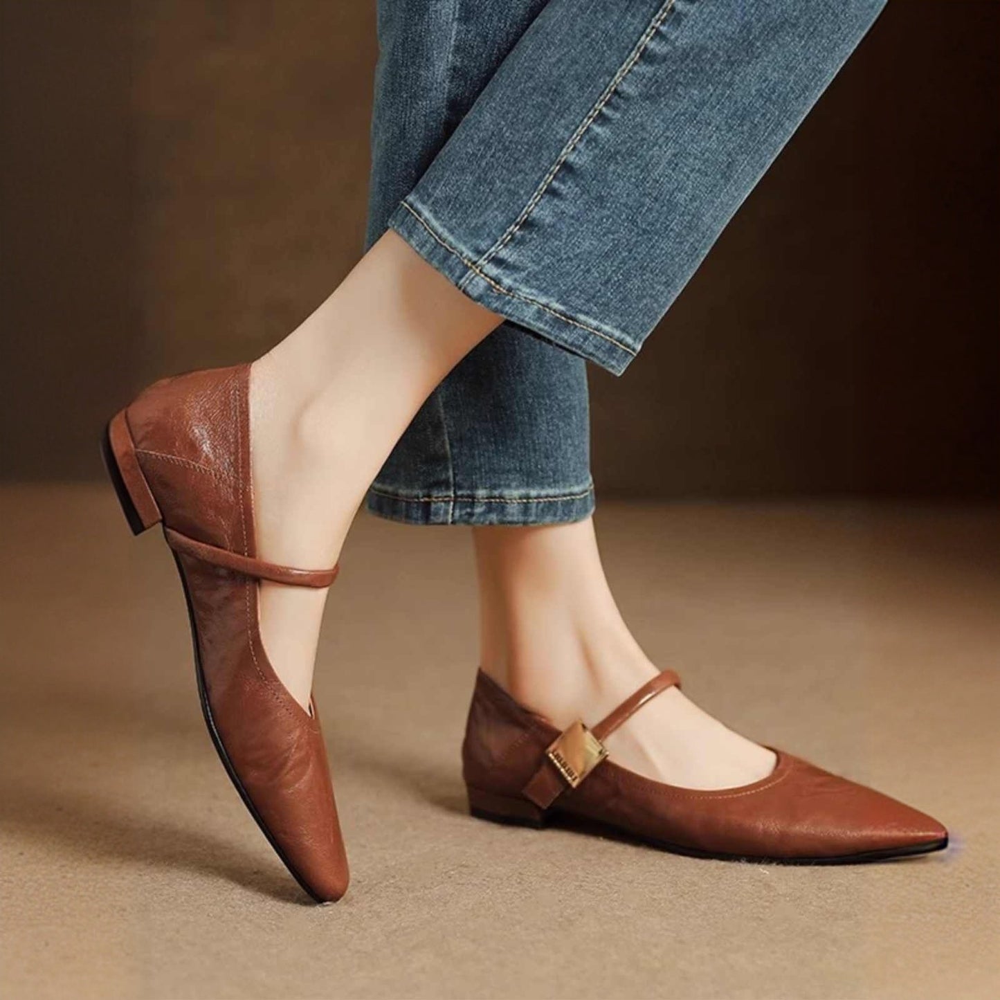 Melona Genuine Leather Pumps