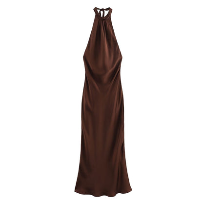 Women's Velvet Midi Dress Evening Wear Dark Blue