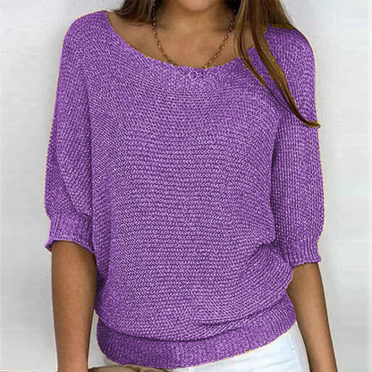 Women's Crew Neck Knitted Sweater