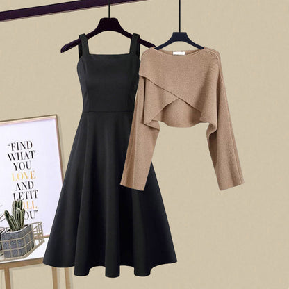 Women's Cardigan And Midi Dress Set