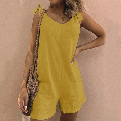 Women's Sleeveless Romper With Pockets
