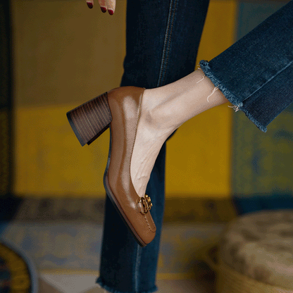 Velyn Genuine Leather Heels