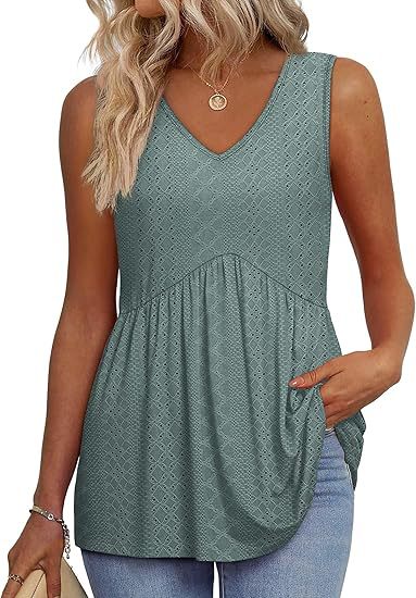 Women's Sleeveless V Neck Floral