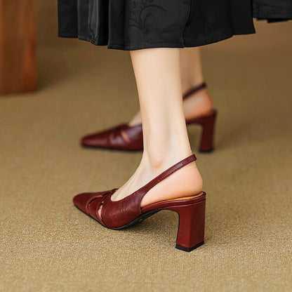 Marlet Genuine Leather Slingbacks